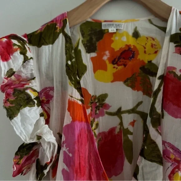 Sheer Floral Wrap Maxi Cover Up Gorgeous - Picture 3 of 3